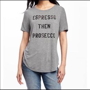 Espresso Then Prosecco Graphic Tee XS
